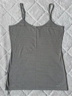 Patagonia | Tan and Beige Striped Tank Top | Size Medium